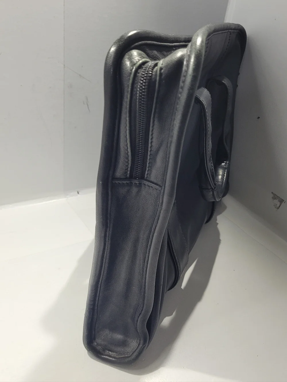 TUMI 907D3 GENUINE LEATHER SLIM BUSINESS BAG BRIEFCASE BLACK